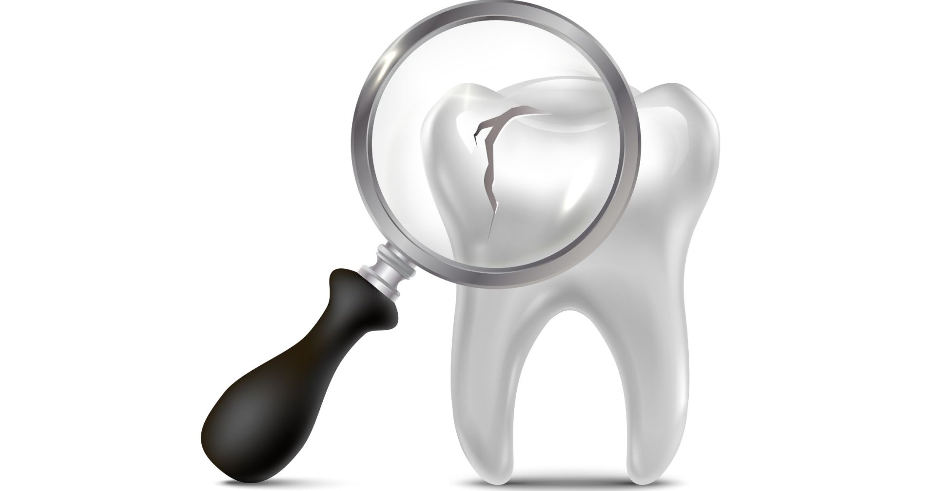 illustration of a cracked tooth under a magnifying glass in Cheltenham